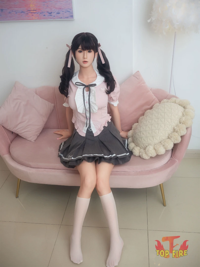 Patung Seks Silikon Top Fire Doll 158cm D-cup Esther dengan Kepala Ros T29